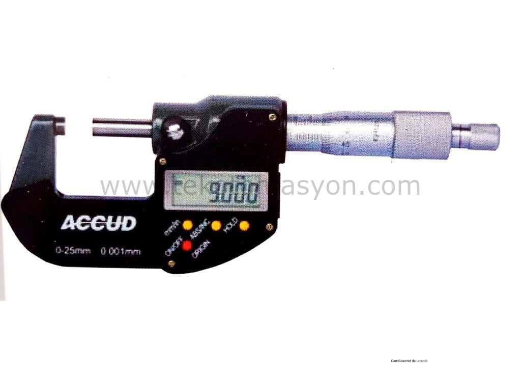 Accud  0-25 mm / 0.001 mm Dijital Dış Çap Mikrometresi
