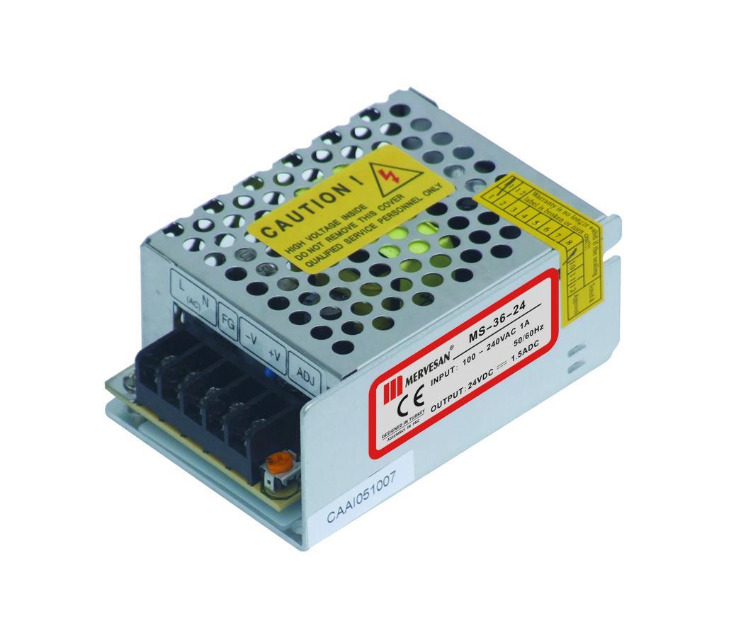 MT 36-24 Metal Kasali İç Mekan  Smps 24V AC/DC Adaptör