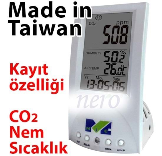98130D Karbondioksit Sıcaklık ve Nem Kayıt  Ölçü Cihazı